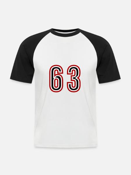 63 Number Years Jersey - Men's Baseball T-Shirt - white/black