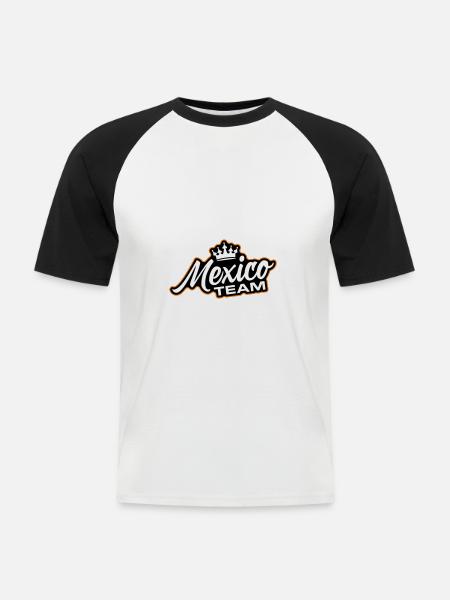 Mexico Team - Men's Baseball T-Shirt - white/black
