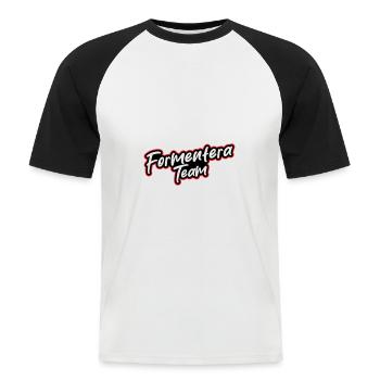 Formentera Team - Men's Baseball T-Shirt - white/black - Front - Nik (191cm)