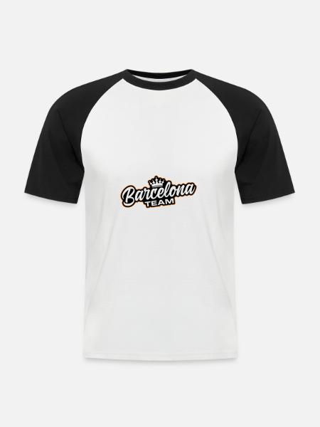 Barcelona Team - Men's Baseball T-Shirt - white/black