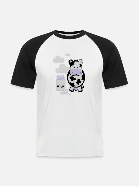 kuh milk - Men's Baseball T-Shirt - white/black