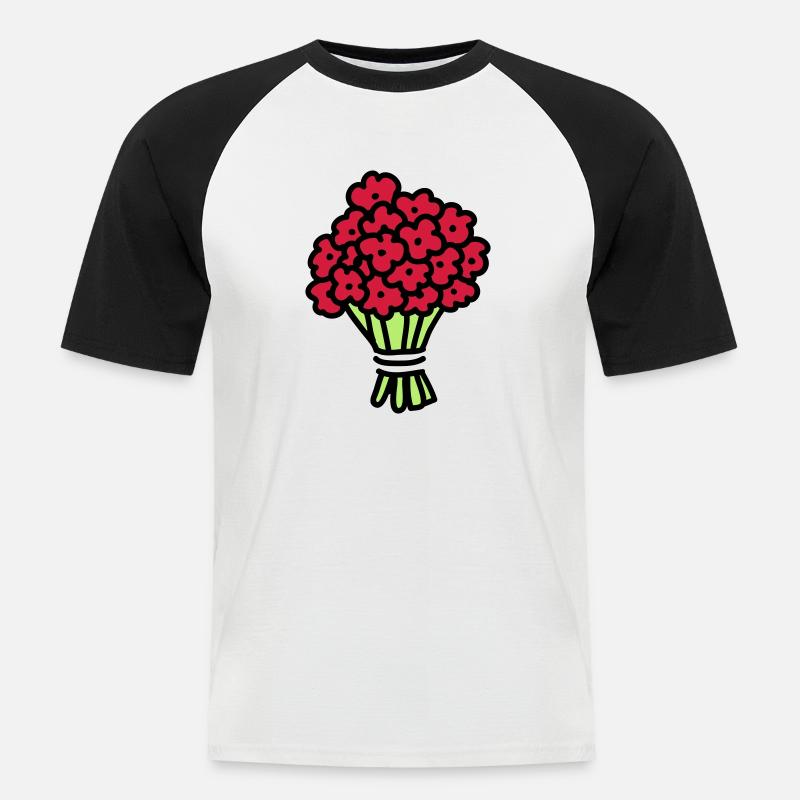 Blumenstrauß 3 - Männer Baseball-T-Shirt - Weiß/Schwarz