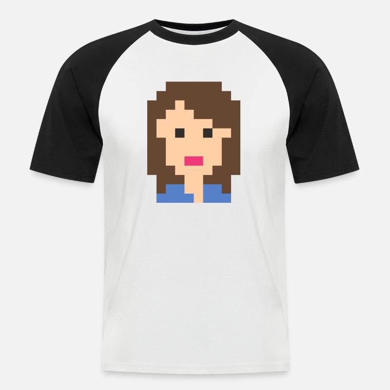 Mädchen - Männer Baseball-T-Shirt - Weiß/Schwarz