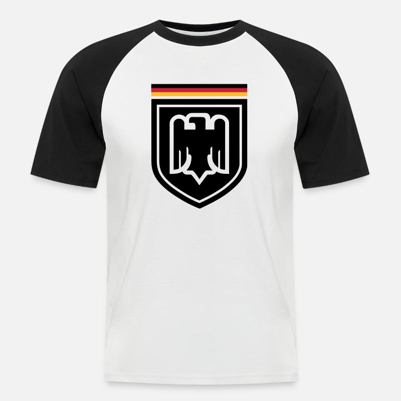 Deutschland Adler Abzeichen 01 - Männer Baseball-T-Shirt - Weiß/Schwarz