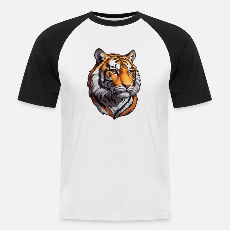 Tiger - Kortärmad basebolltröja herr - vit/svart