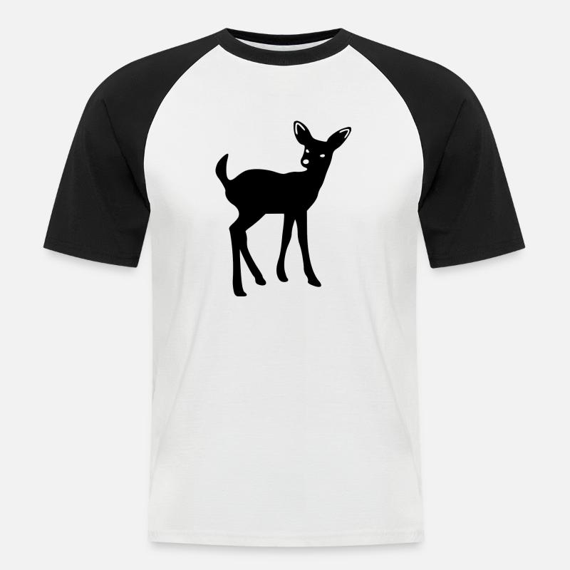 capriolo - Maglia da baseball a manica corta da uomo - bianco/nero