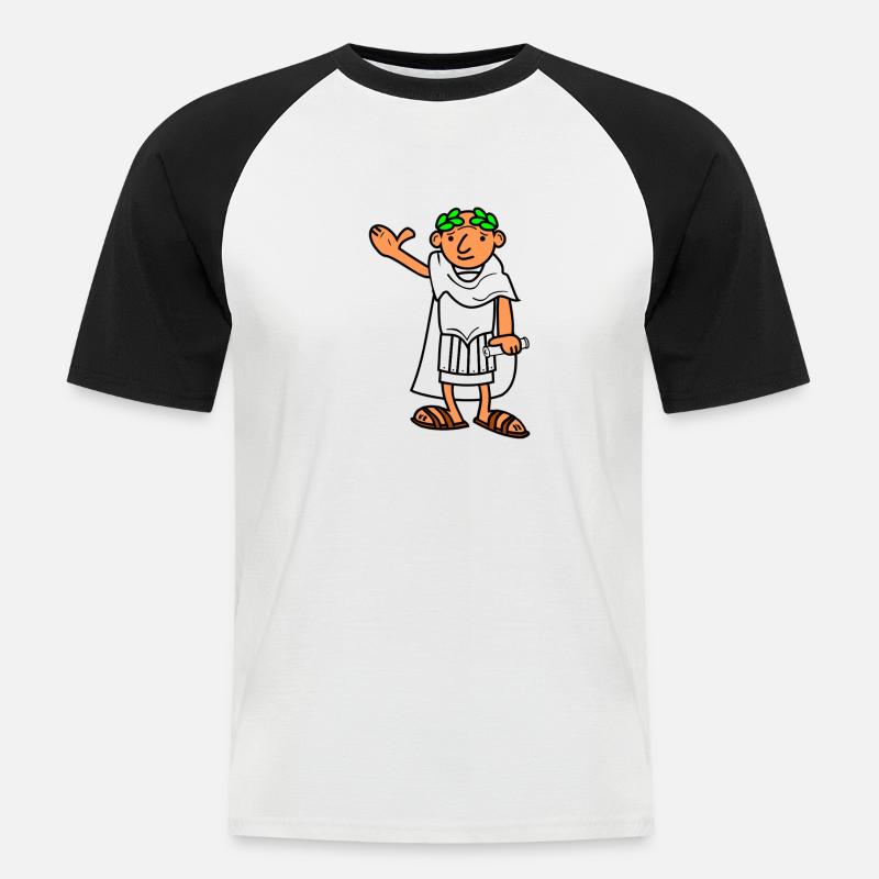 Römer! Geschenkidee Geschenk - Männer Baseball-T-Shirt - Weiß/Schwarz