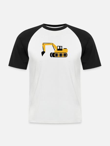 Digger - Men's Baseball T-Shirt - white/black