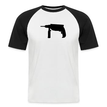 drill - Men's Baseball T-Shirt - white/black - Front - Nik (191cm)