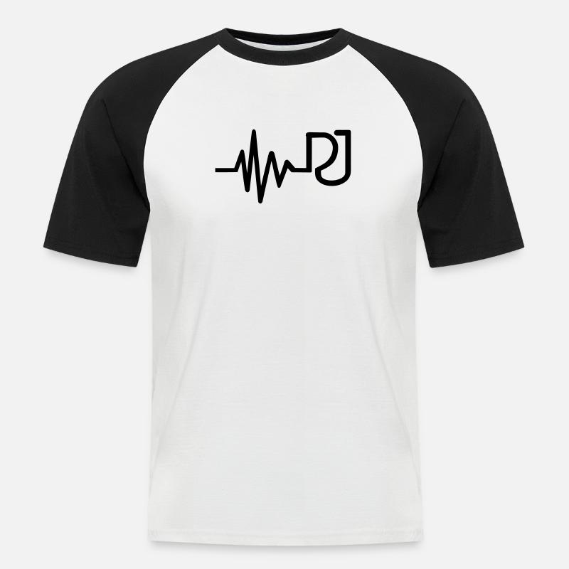 DJ - Men's Baseball T-Shirt - white/black