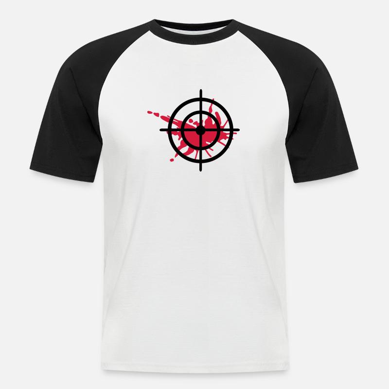 Blut - Männer Baseball-T-Shirt - Weiß/Schwarz