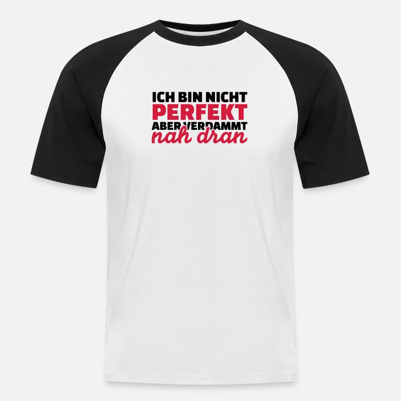 Perfekt - Männer Baseball-T-Shirt - Weiß/Schwarz