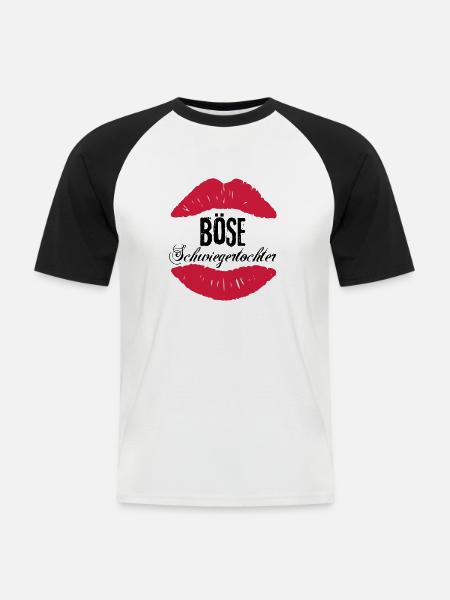 Böse Schwiegertochter - Männer Baseball-T-Shirt - Weiß/Schwarz
