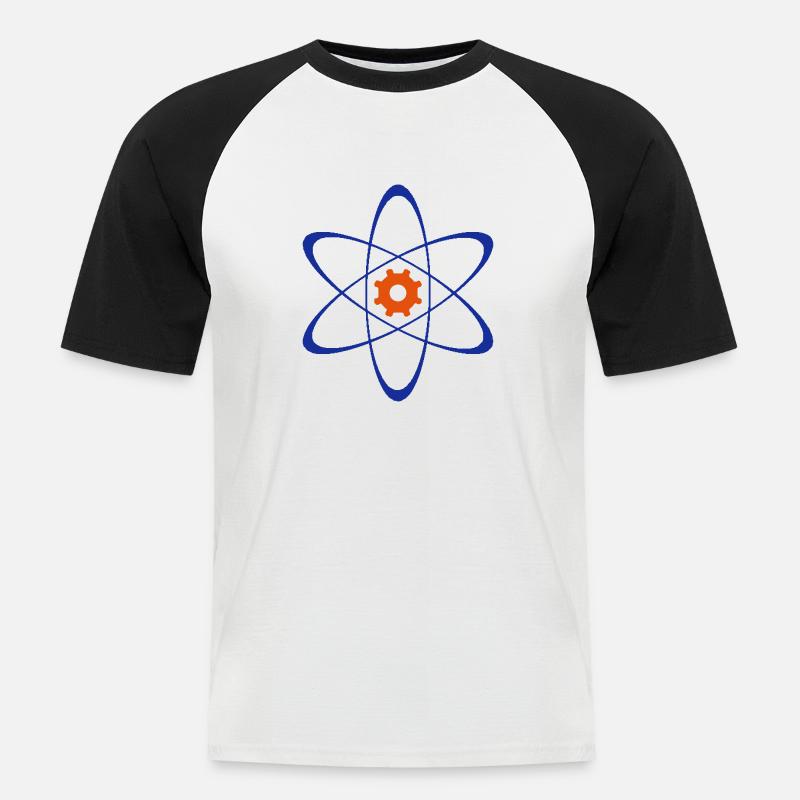 Fachschaft Physik+Technik Uni DuE - Männer Baseball-T-Shirt - Weiß/Schwarz