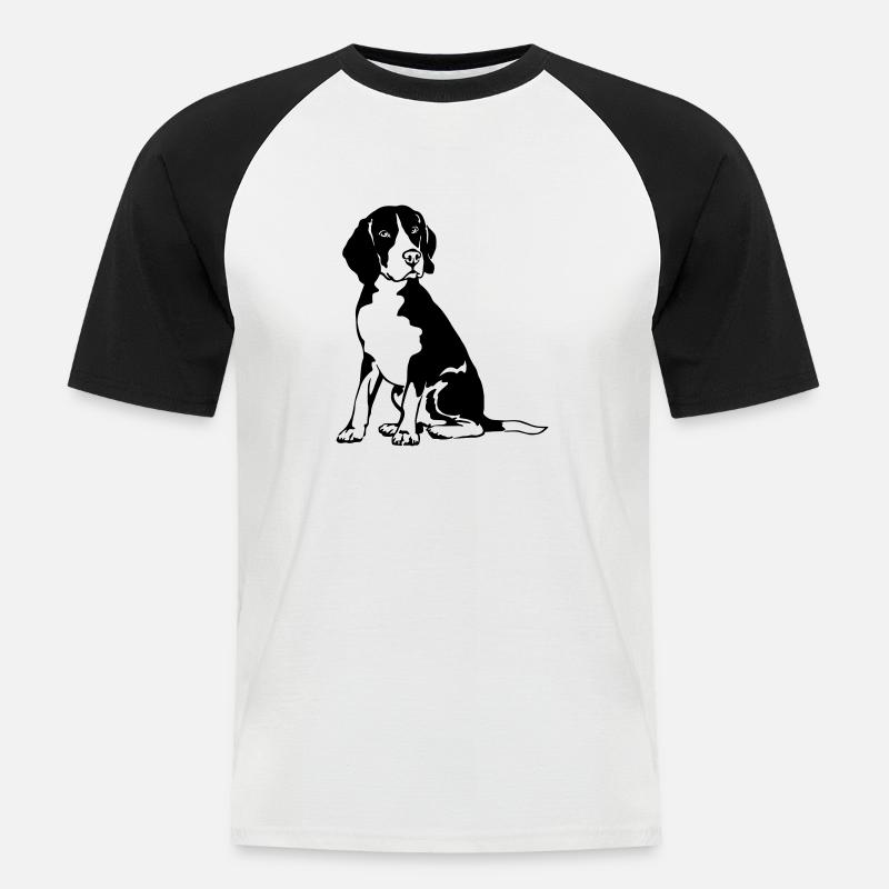 Beagle - Männer Baseball-T-Shirt - Weiß/Schwarz