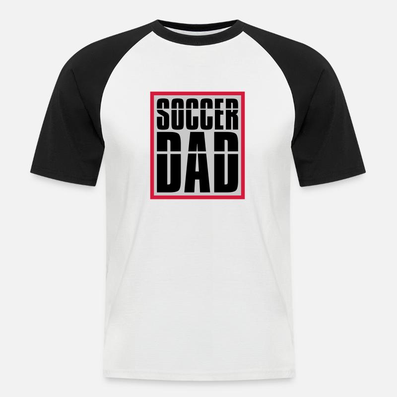 Cool Soccer Dad Logo - Männer Baseball-T-Shirt - Weiß/Schwarz