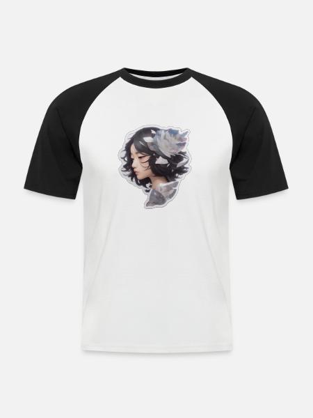 Nature's Darling - Männer Baseball-T-Shirt - Weiß/Schwarz