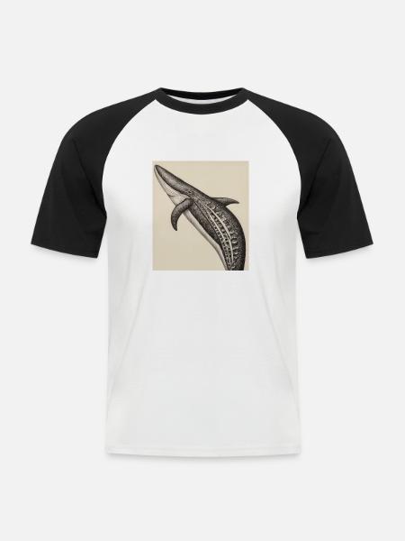 Anatomie der Wale - Männer Baseball-T-Shirt - Weiß/Schwarz