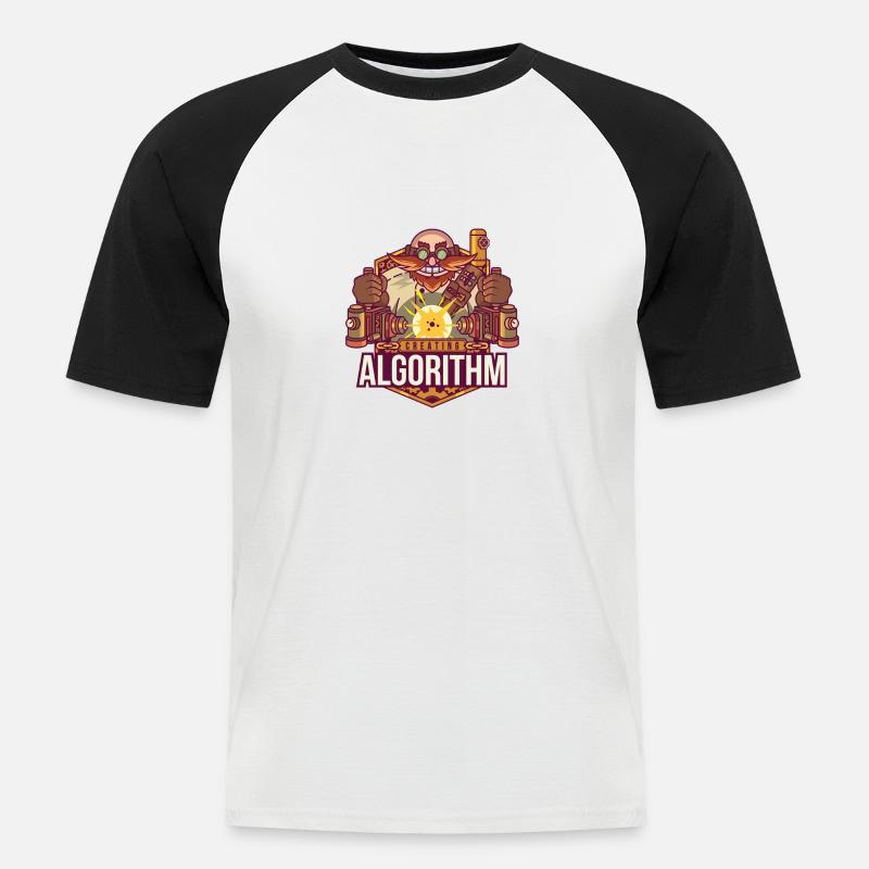 Software-Algorithmus - Männer Baseball-T-Shirt - Weiß/Schwarz