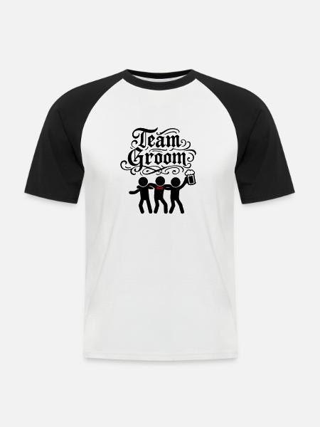 Team Groom Hen Party - Men's Baseball T-Shirt - white/black
