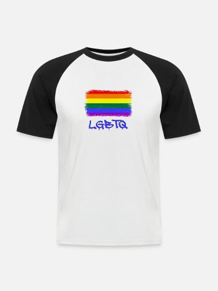 LGBTQ - Männer Baseball-T-Shirt - Weiß/Schwarz