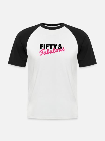 50 Anniversaire - T-shirt baseball manches courtes Homme - blanc/noir