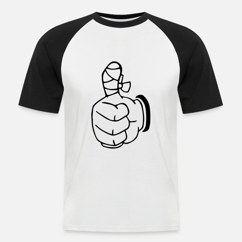 Daumen hoch Handwerker Geschenkidee - Männer Baseball-T-Shirt - Weiß/Schwarz
