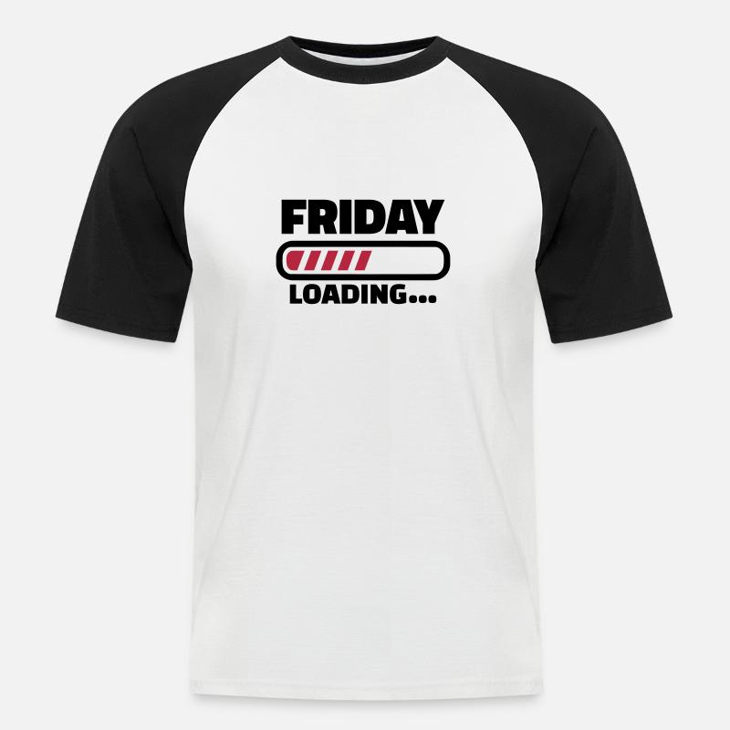 Wochenende - Männer Baseball-T-Shirt - Weiß/Schwarz