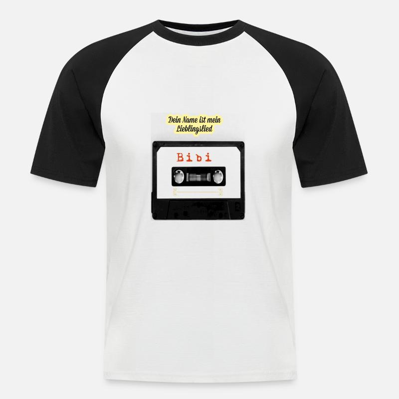 Bibi - Männer Baseball-T-Shirt - Weiß/Schwarz