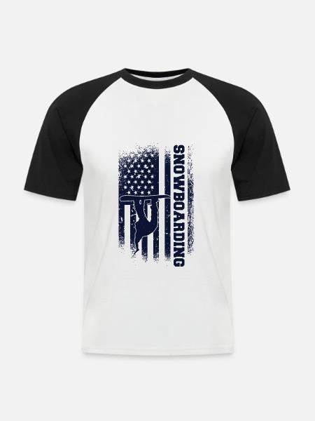 Snowboard Snowboarding Snowboardurlaub Snowboarder - Männer Baseball-T-Shirt - Weiß/Schwarz