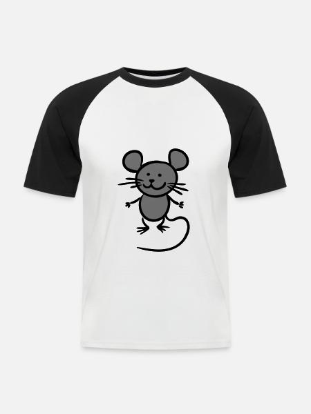 mouse - Men's Baseball T-Shirt - white/black