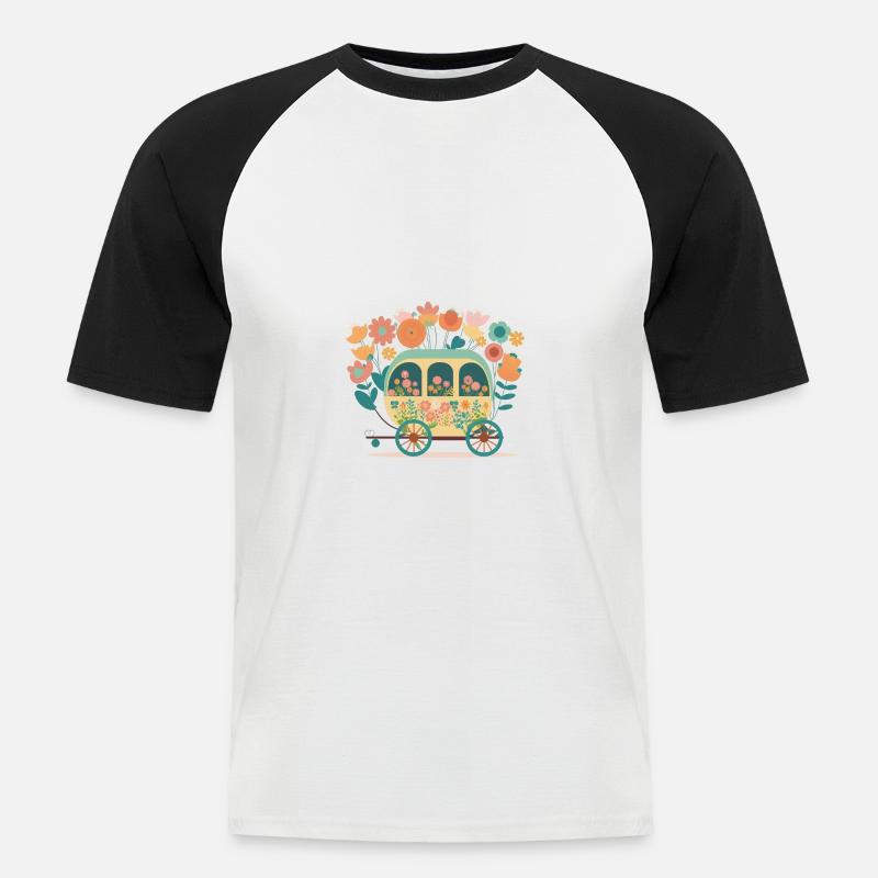 Die Märchen Kutsche 2 - Männer Baseball-T-Shirt - Weiß/Schwarz