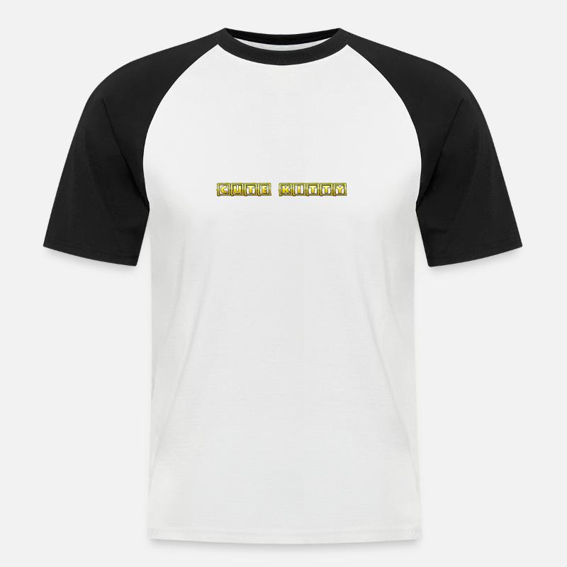 Süßes Kätzchen - Männer Baseball-T-Shirt - Weiß/Schwarz