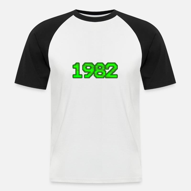 Computer Nerd 1982 - Männer Baseball-T-Shirt - Weiß/Schwarz