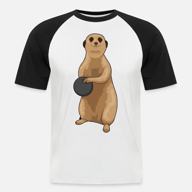 Erdmännchen Bowling Bowlingkugel - Männer Baseball-T-Shirt - Weiß/Schwarz