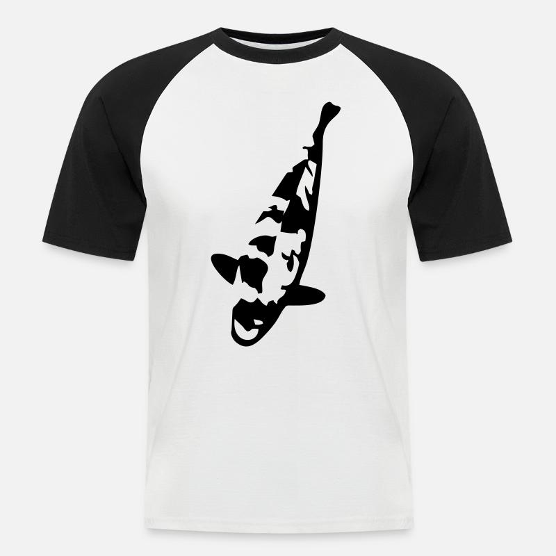 Shusui Koi - Männer Baseball-T-Shirt - Weiß/Schwarz