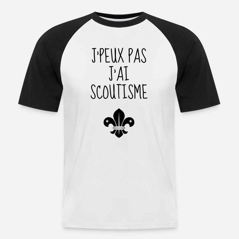 scout / scouting / scoutisme / guide - T-shirt baseball manches courtes Homme - blanc/noir