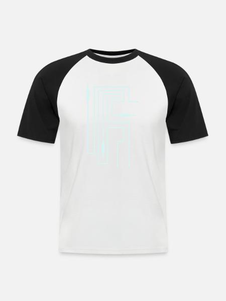 TON TRON - jack avec câble - T-shirt baseball manches courtes Homme - blanc/noir