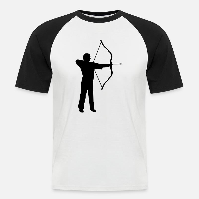archery, archer - Men's Baseball T-Shirt - white/black