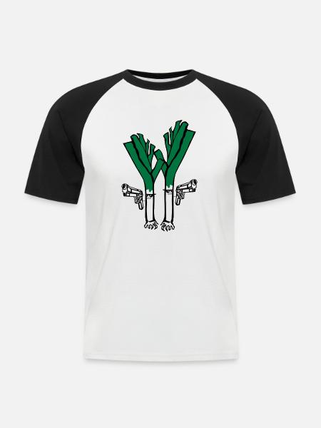 Lauch Fiction - Männer Baseball-T-Shirt - Weiß/Schwarz