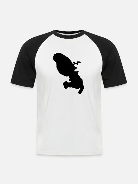 Martinique Map - Men's Baseball T-Shirt - white/black