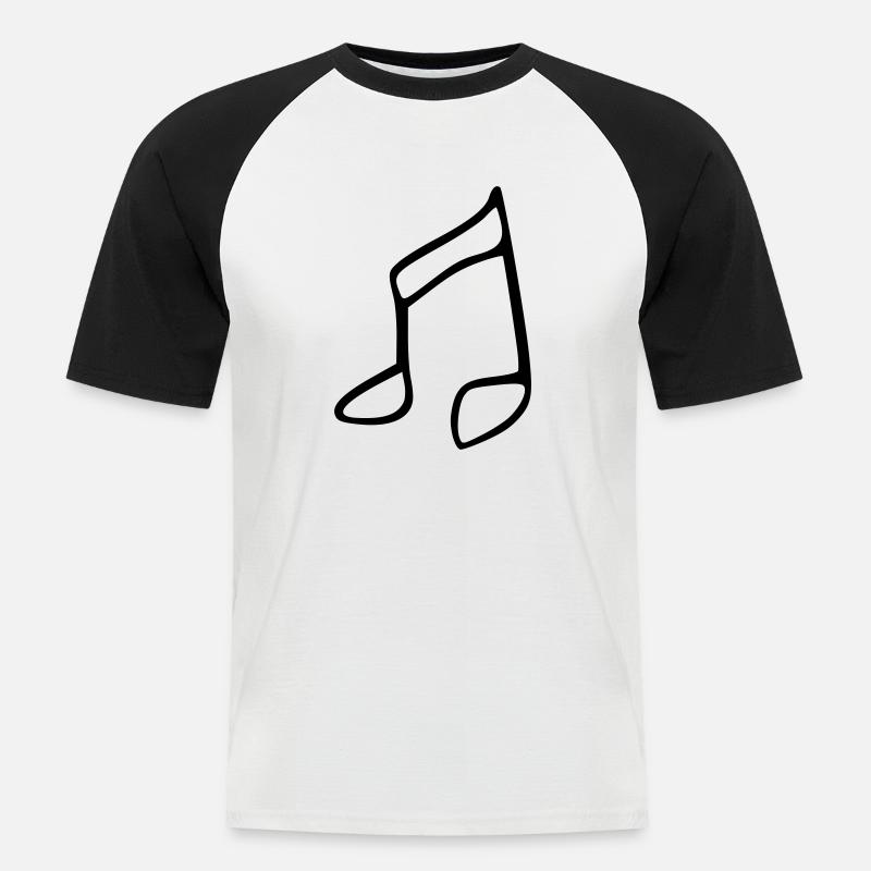 Note - Männer Baseball-T-Shirt - Weiß/Schwarz