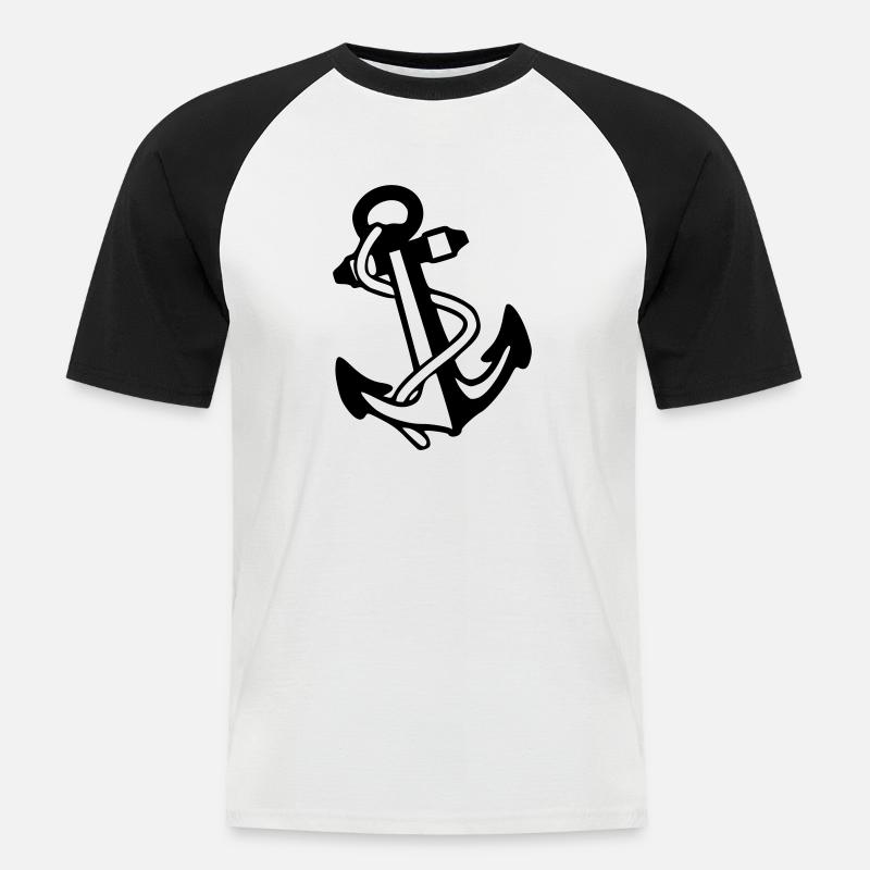 Anker - Männer Baseball-T-Shirt - Weiß/Schwarz