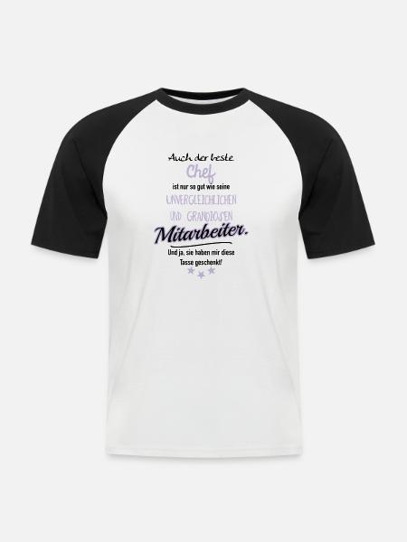 bester Chef grandiose Mitarbeiter - Männer Baseball-T-Shirt - Weiß/Schwarz