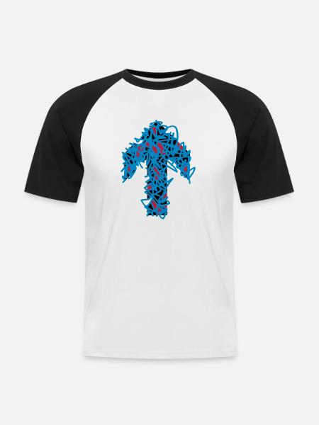pfeil-nach-oben - Männer Baseball-T-Shirt - Weiß/Schwarz