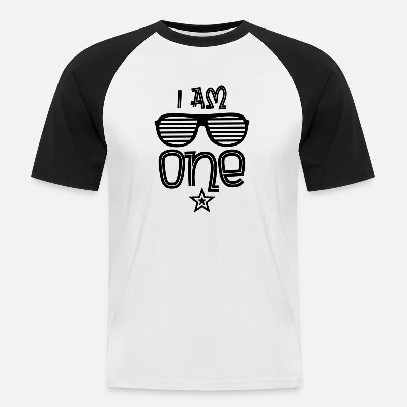 Erster Geburtstag - Männer Baseball-T-Shirt - Weiß/Schwarz