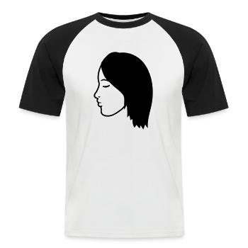 head face female woman girl girl pretty s - Men's Baseball T-Shirt - white/black - Front - Nik (191cm)