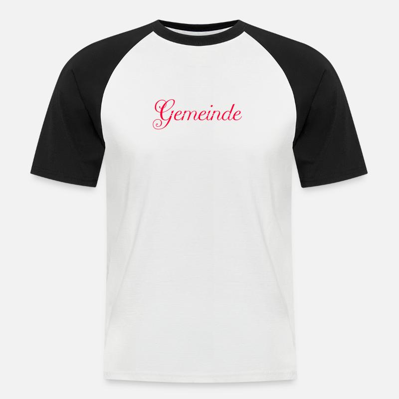 Gemeinde - Männer Baseball-T-Shirt - Weiß/Schwarz
