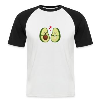 Avocado-You are the good kind of fat - Muttertag - Men's Baseball T-Shirt - white/black - Front - Nik (191cm)