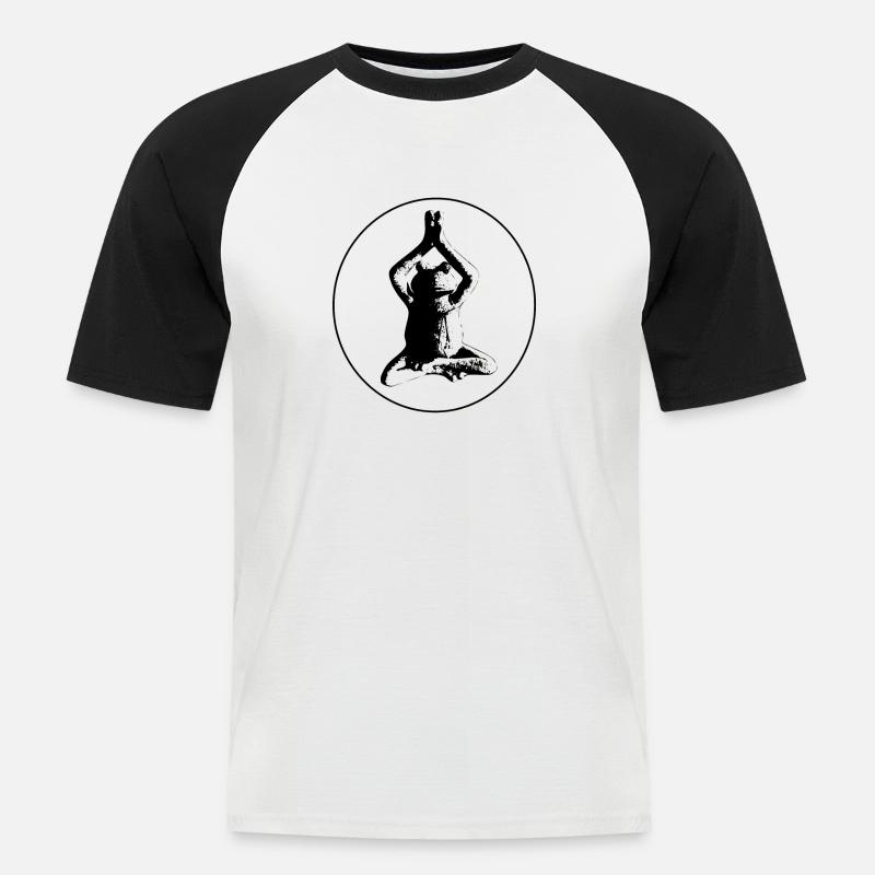 Frosch - Männer Baseball-T-Shirt - Weiß/Schwarz